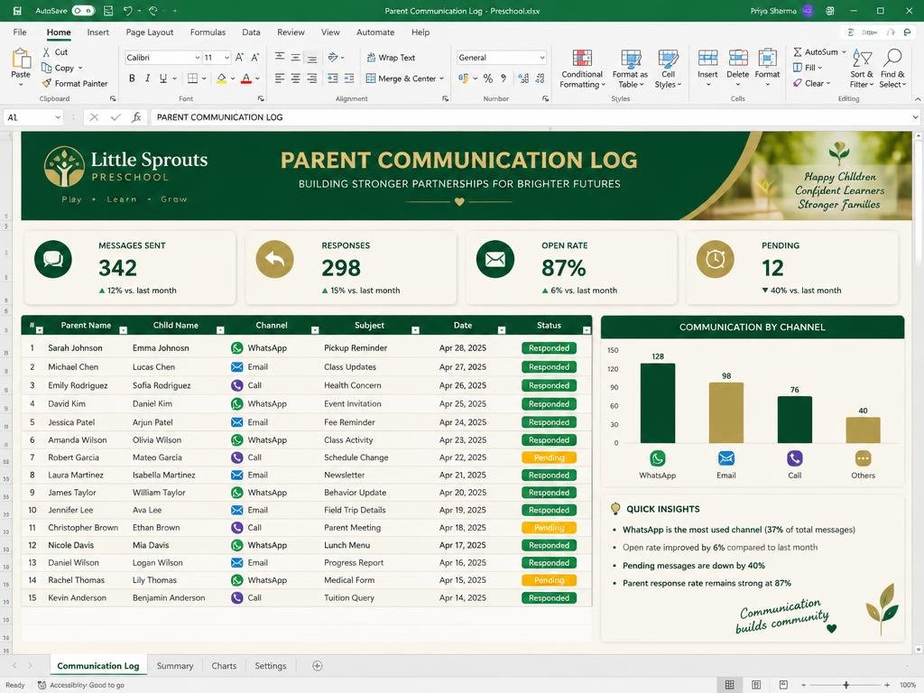 Parent Communication Log