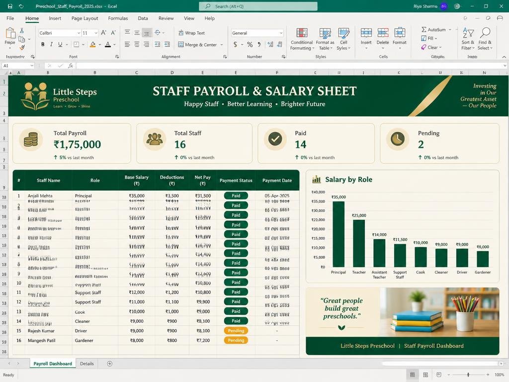 Staff Payroll & Salary Sheet